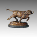 Animal Bronze Sculpture Cattle Craft Deco Brass Statue, Milo Tpal-084